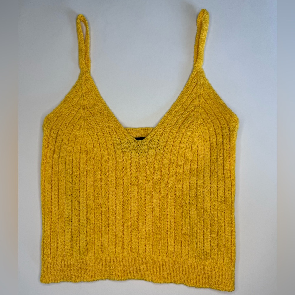 Yellow Knit Forever 21 Crop Top, Stretchy
